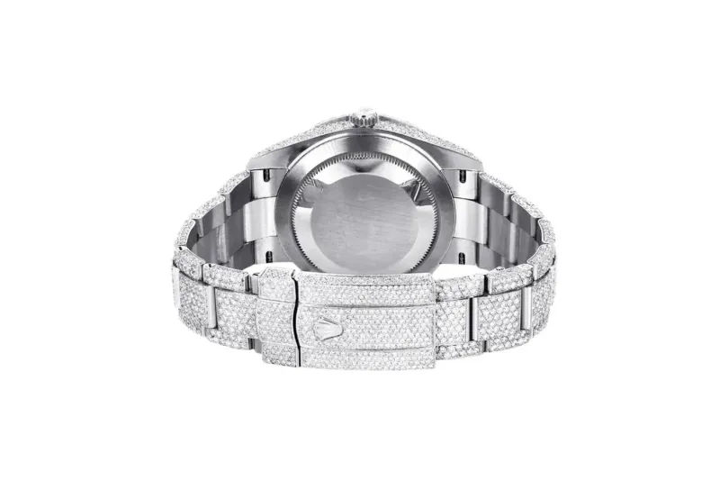 RSNOW Rolex Diamond Embezzled Datejust 41 Silver 5996 100000612DED4 (mossanite)