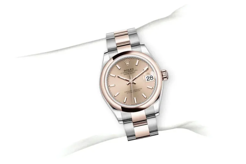 RSNOW Rolex Datejust 31 Oyster-31 mm-Oystersteel and Everose Gold Reference 278241 m278241-0009