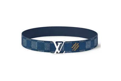Louis Vuitton LV Initiales 40mm Reversible Belt Damier Heritage Blue 01