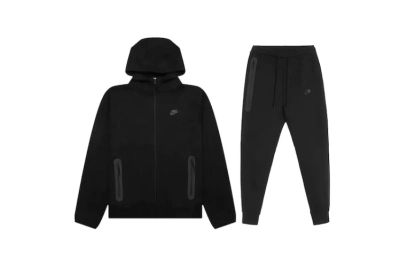 Nike Sportswear Tech Fleece Full-Zip Hoodie & Joggers Set Black/Black 01