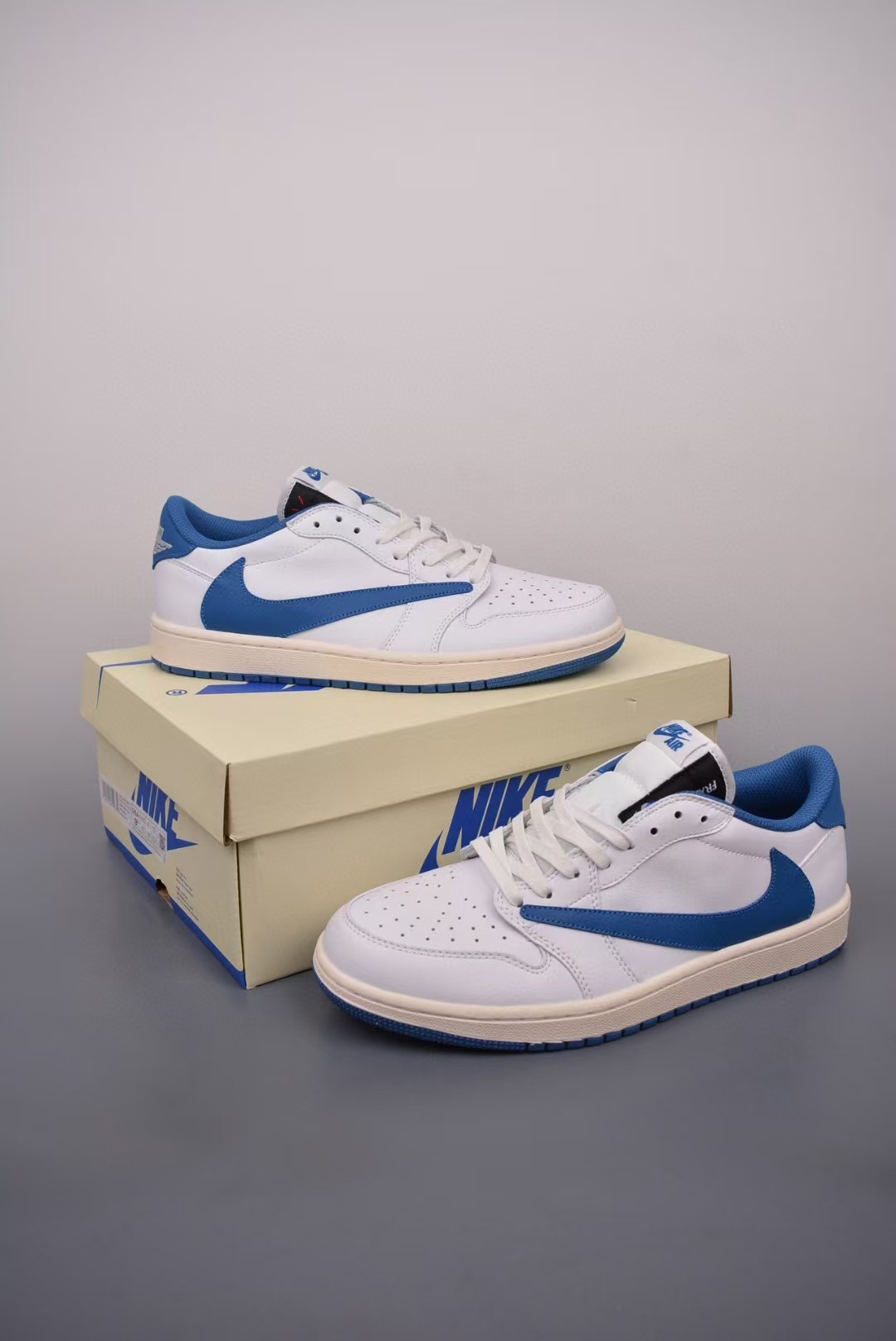 Air Jordan 1 Retro Low OG Fragment x Travis Scott Sail Military Blue RSNOWSHOES DM7866-104