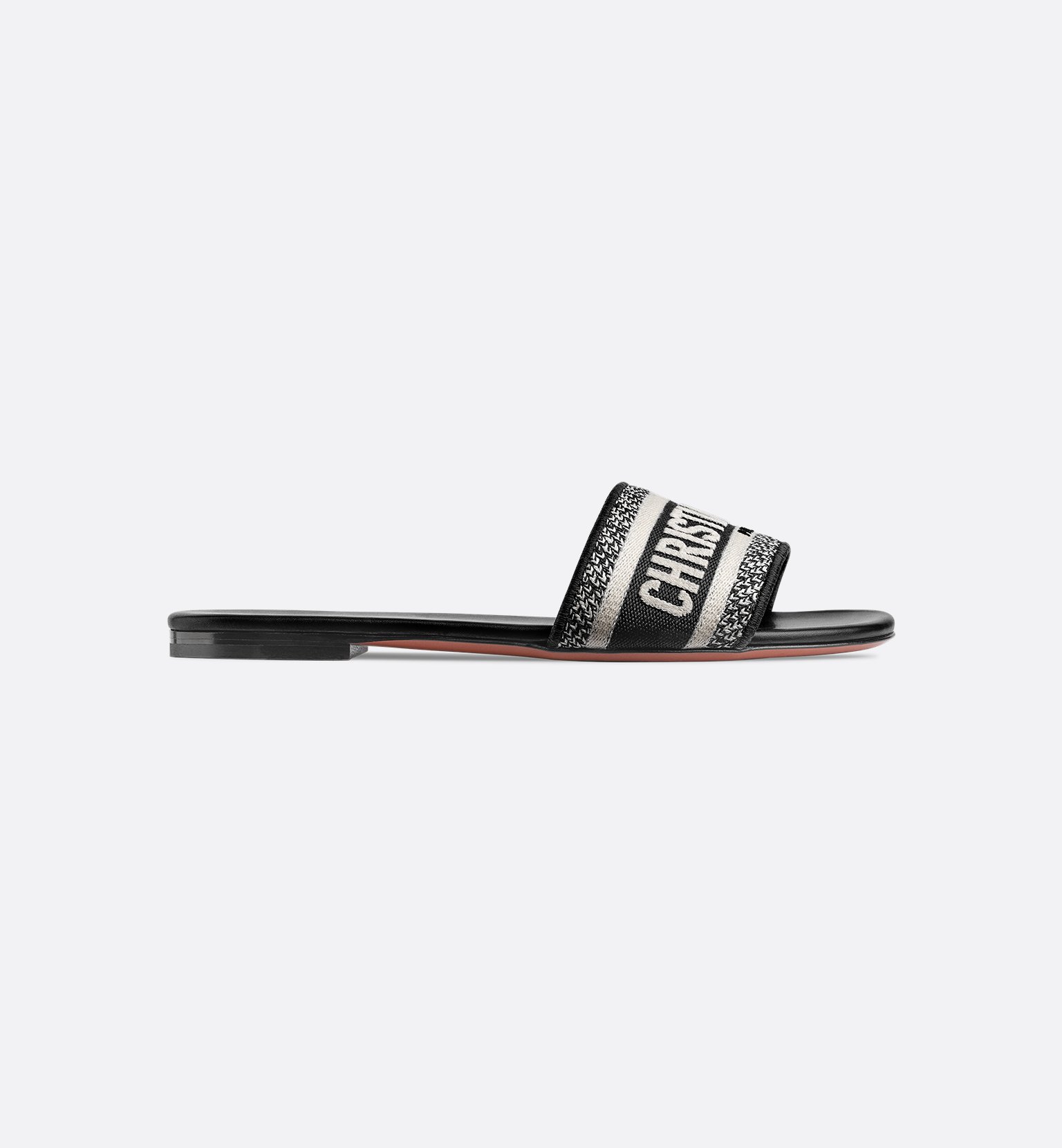 Dior Dway Slide Black Embroidered Cotton KCQ166ERC_S11X