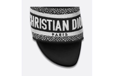 Dior Dway Slide Black Embroidered Cotton KCQ166ERC_S11X 02