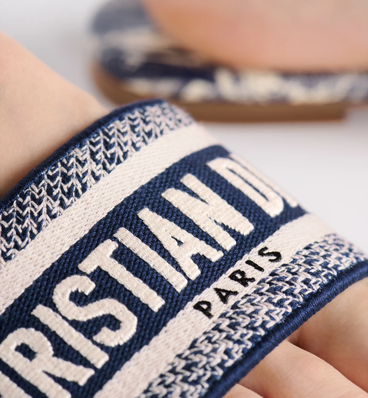 Dior Dway Slide Vibrant Blue Embroidered Cotton and Toile de Jouy Motif KCQ209TJE_S68B