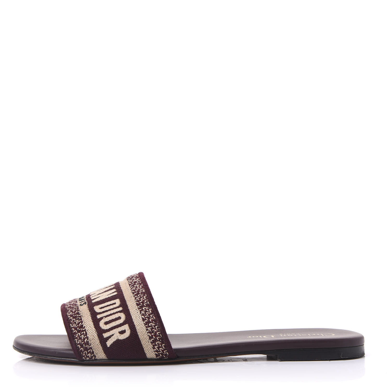 Dior Dway Slide Deep Amaranth Embroidered Cotton