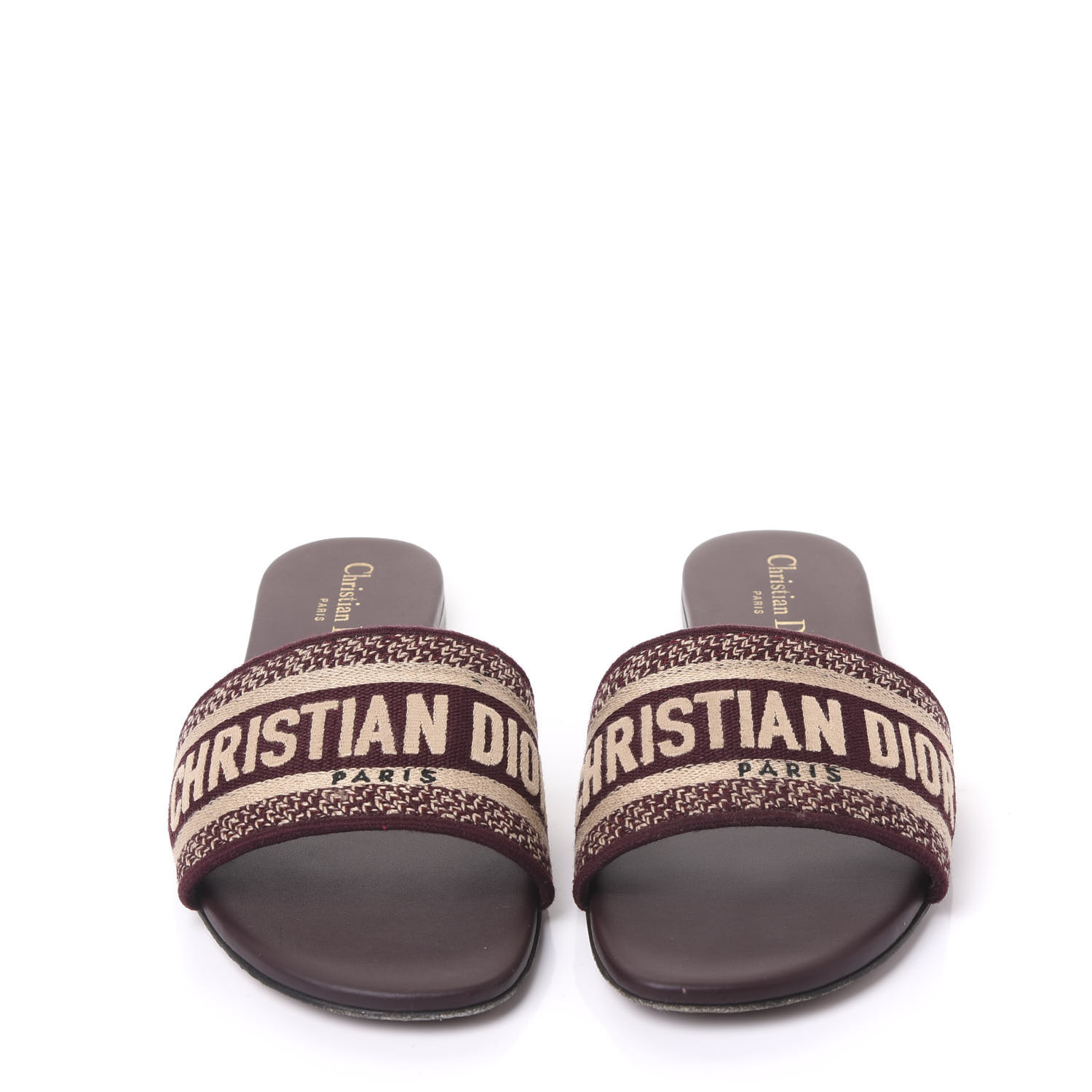 Dior Dway Slide Deep Amaranth Embroidered Cotton