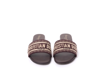 Dior Dway Slide Deep Amaranth Embroidered Cotton 02