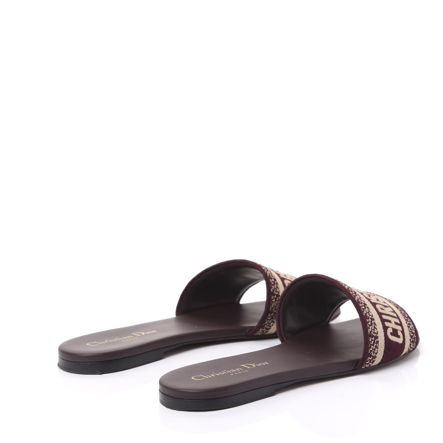 Dior Dway Slide Deep Amaranth Embroidered Cotton