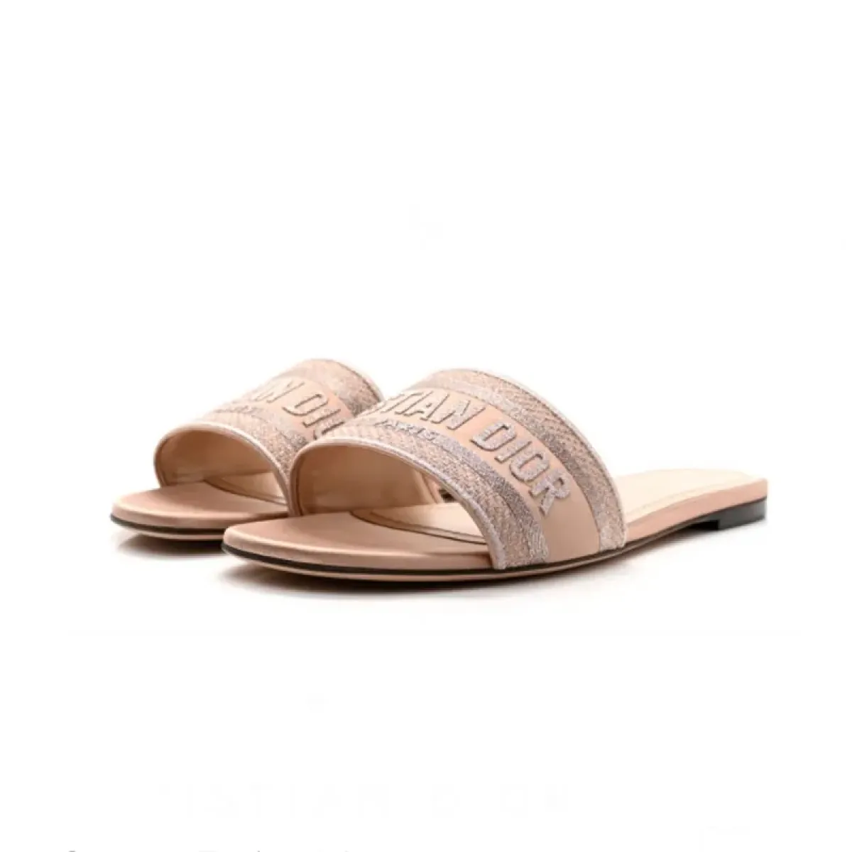Dior Dway Slide Pink Embroidered Cotton