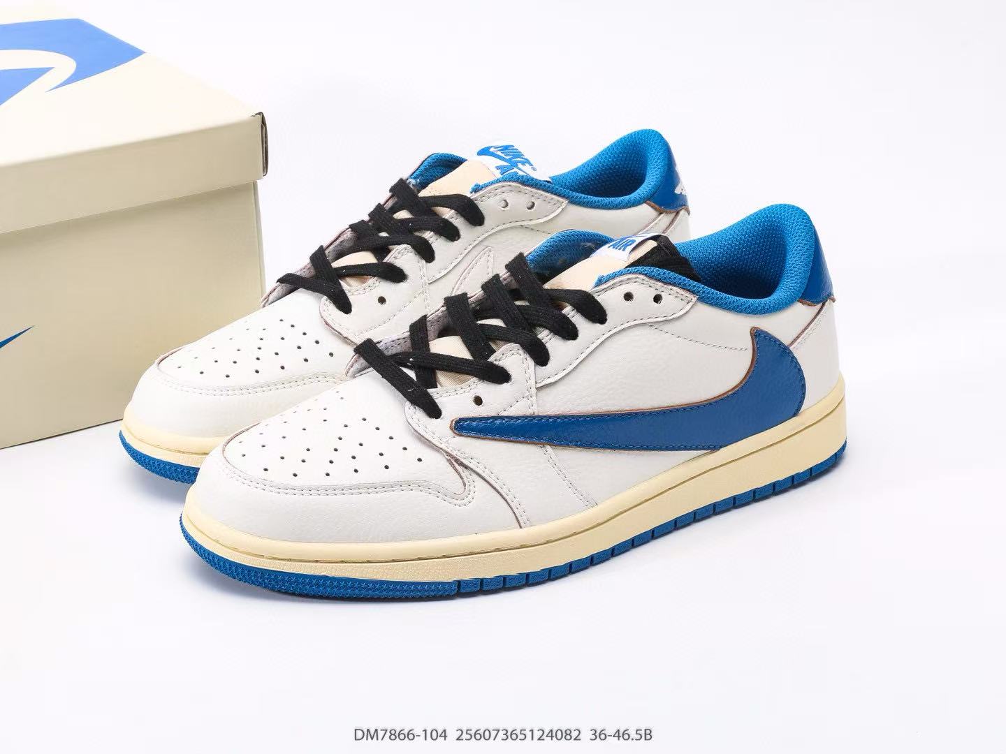 Jordan 1 Retro Low OG SP Fragment x Travis Scott Sail Military Blue DM7866-104