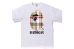 BAPE A Bathing Ape Check by Bathing Tee White/Beige