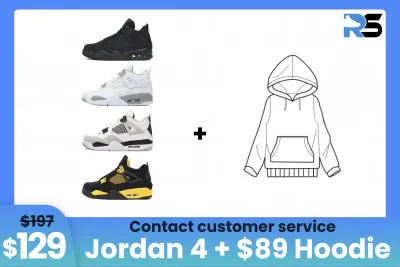 Combo: $129 Any Jordan 4 + Any $89 Hoodie 01