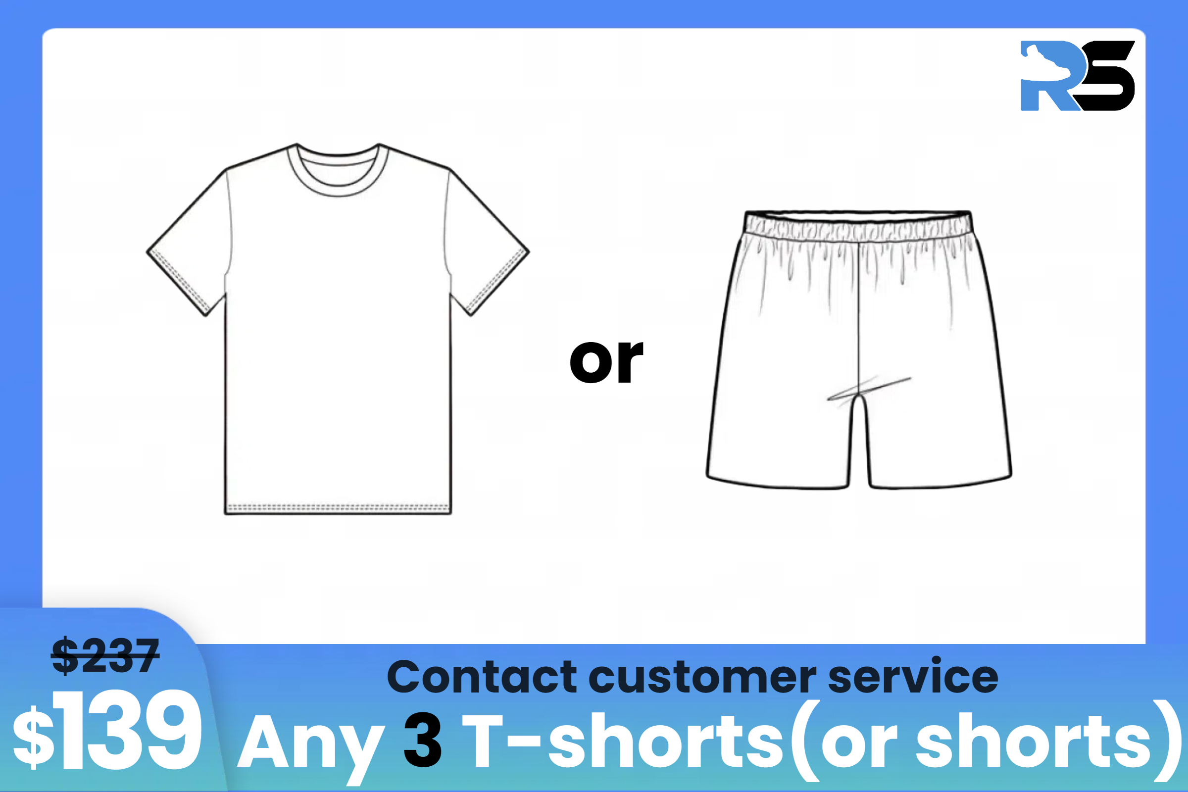 Combo: $139 Get 3 T-shirts (or shorts)