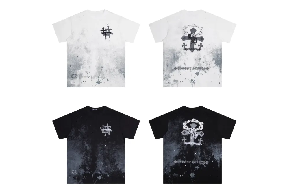 Chrome Hearts Cross T-shirt K6101 Black/White 