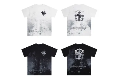 Chrome Hearts Cross T-shirt K6101 Black/White  01