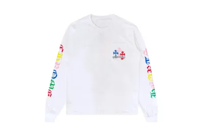 Chrome Hearts Multicolor Cross Long-Sleeve Shirt White 01