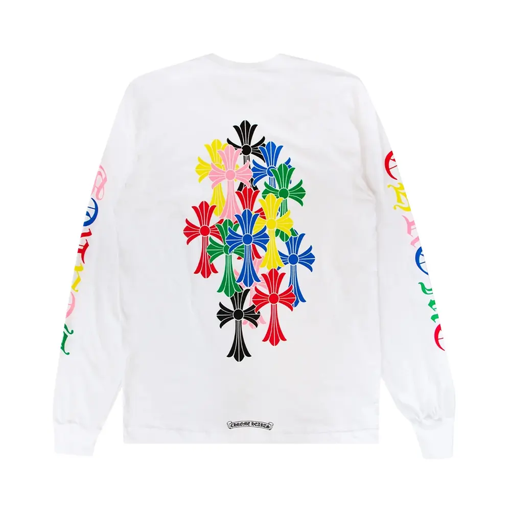 Chrome Hearts Multicolor Cross Long-Sleeve Shirt White