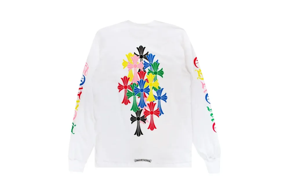 Chrome Hearts Multicolor Cross Long-Sleeve Shirt White