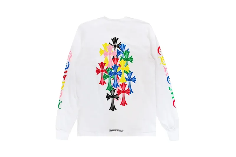 Chrome Hearts Multicolor Cross Long-Sleeve Shirt White