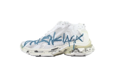 Balenciaga Runner Sneaker Graffiti White Blue 772774 W3RBQ 9040 01