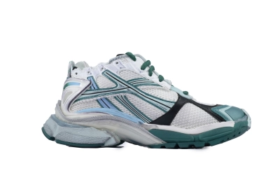 Balenciaga Runner Sneaker Worn-Out - White Green Blue 772767 W3RMU 9034 02