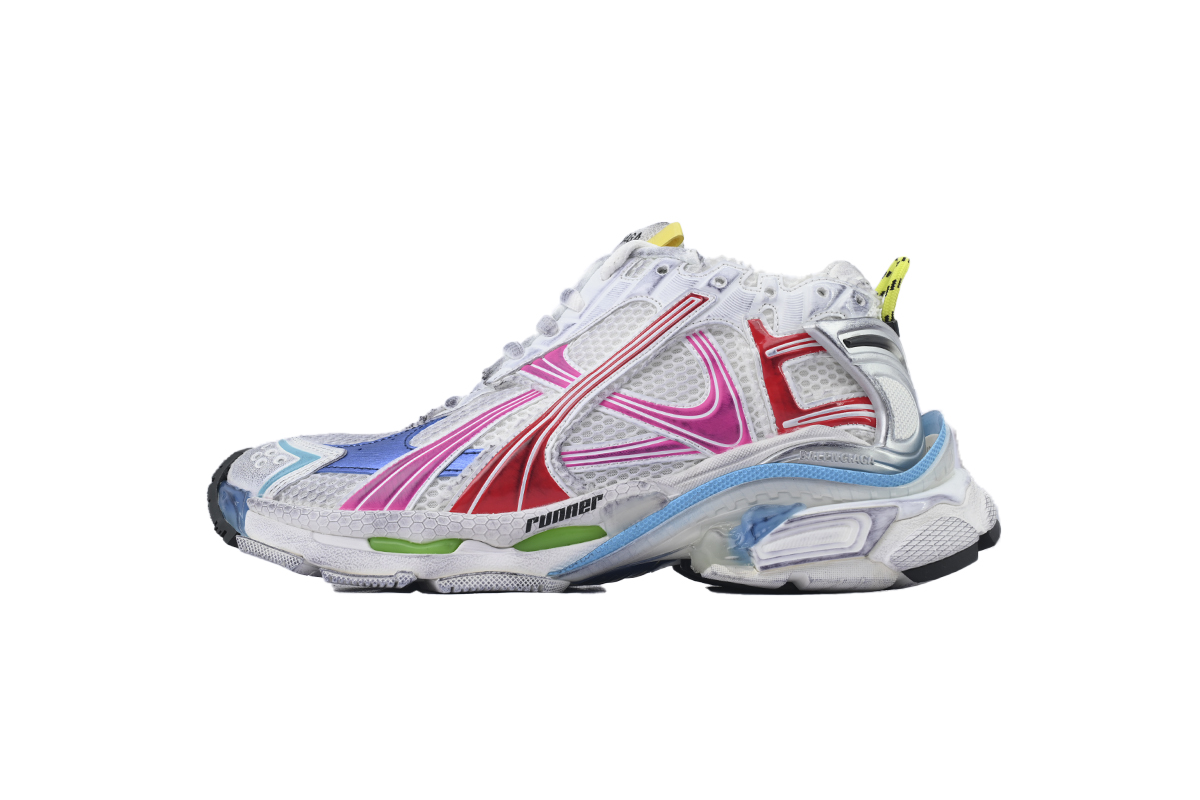 Balenciaga Runner Sneaker Worn-Out - White Multi-Color 772767 W3RBW 9645