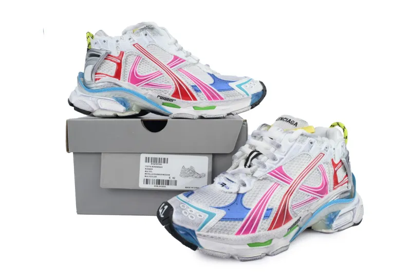 Balenciaga Runner Sneaker Worn-Out - White Multi-Color 772767 W3RBW 9645