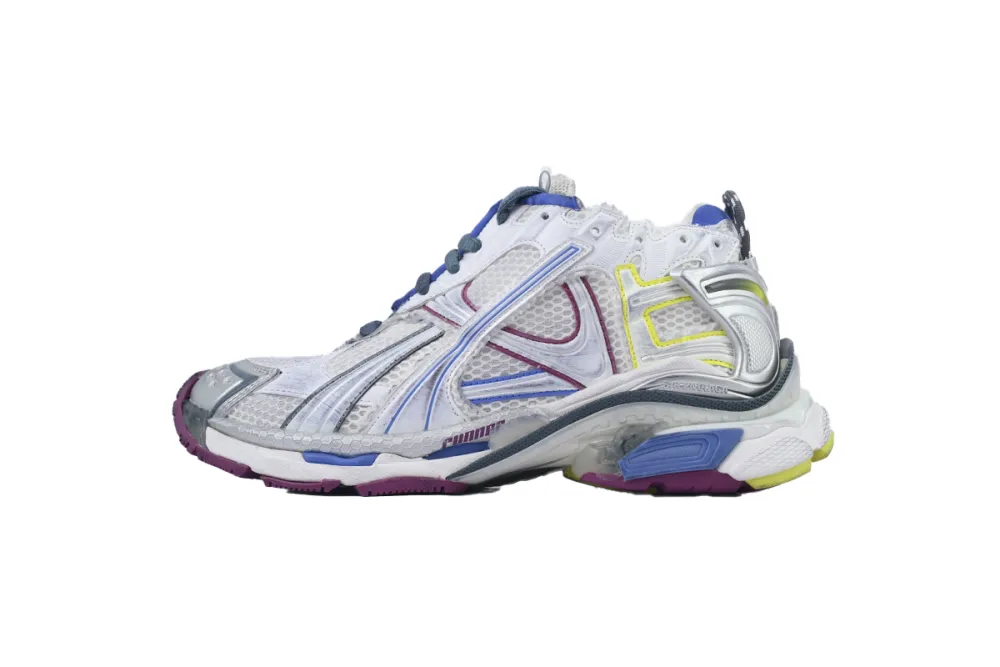Balenciaga Runner Sneaker Worn-Out - White Purple Blue 772767 W3RMU 9547