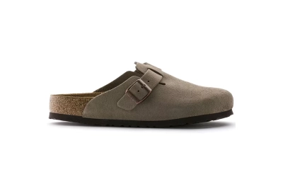 Boston Soft Footbed Suede Leather Taupe 01
