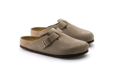 Boston Soft Footbed Suede Leather Taupe 02
