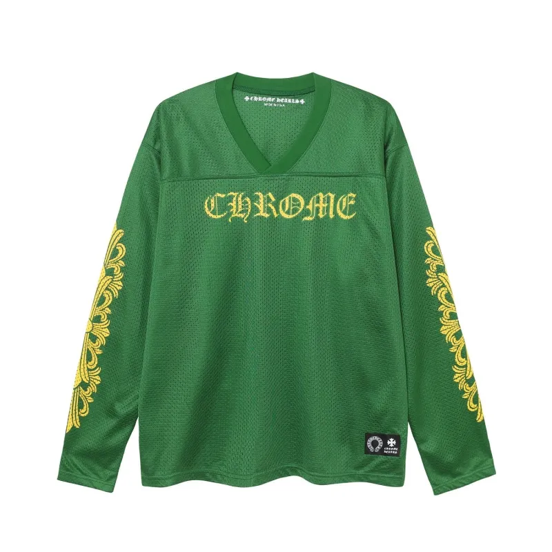 Chrome Hearts Sports Mesh Warm Up Jersey Green/Yellow