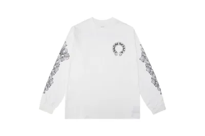 Chrome Hearts Horse Shoe Logo Long-Sleeve Shirt White 01