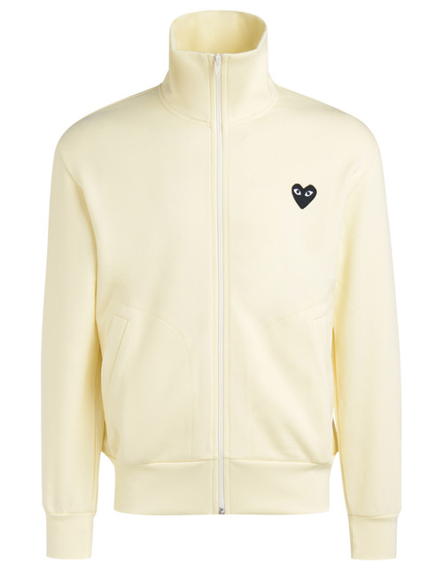 Comme des Garcons PLAY Play Big Black Heart Zip Up Sweatshirt Ivory