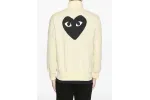 Comme des Garcons PLAY Play Big Black Heart Zip Up Sweatshirt Ivory
