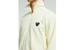 Comme des Garcons PLAY Play Big Black Heart Zip Up Sweatshirt Ivory