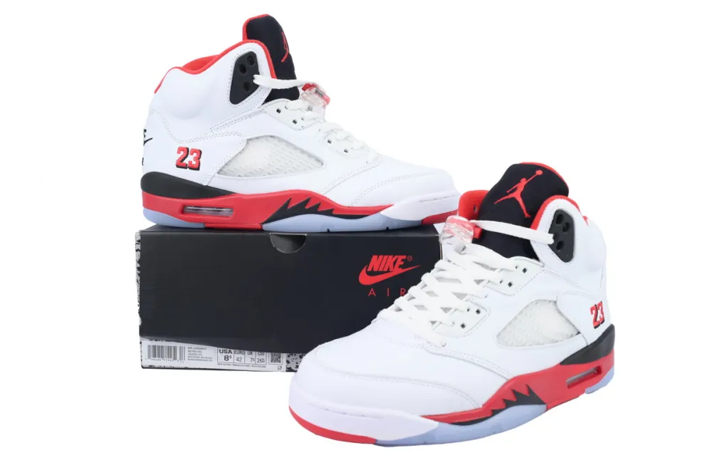 Jordan 5 Retro Fire Red Black Tongue 2025 HQ7978-101