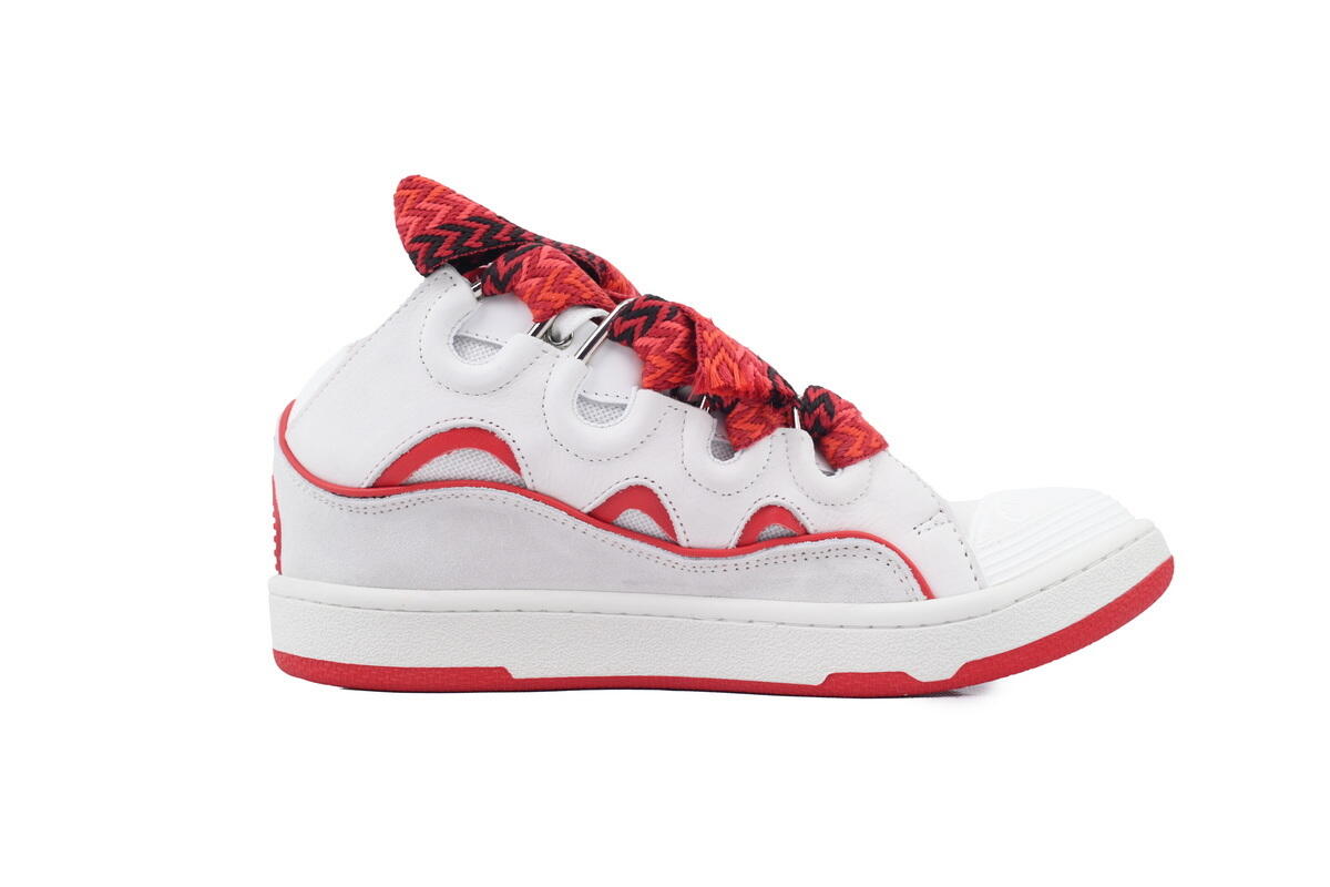 Lanvin Curb Sneakers White Red FM SKRK11 DRAP P230030