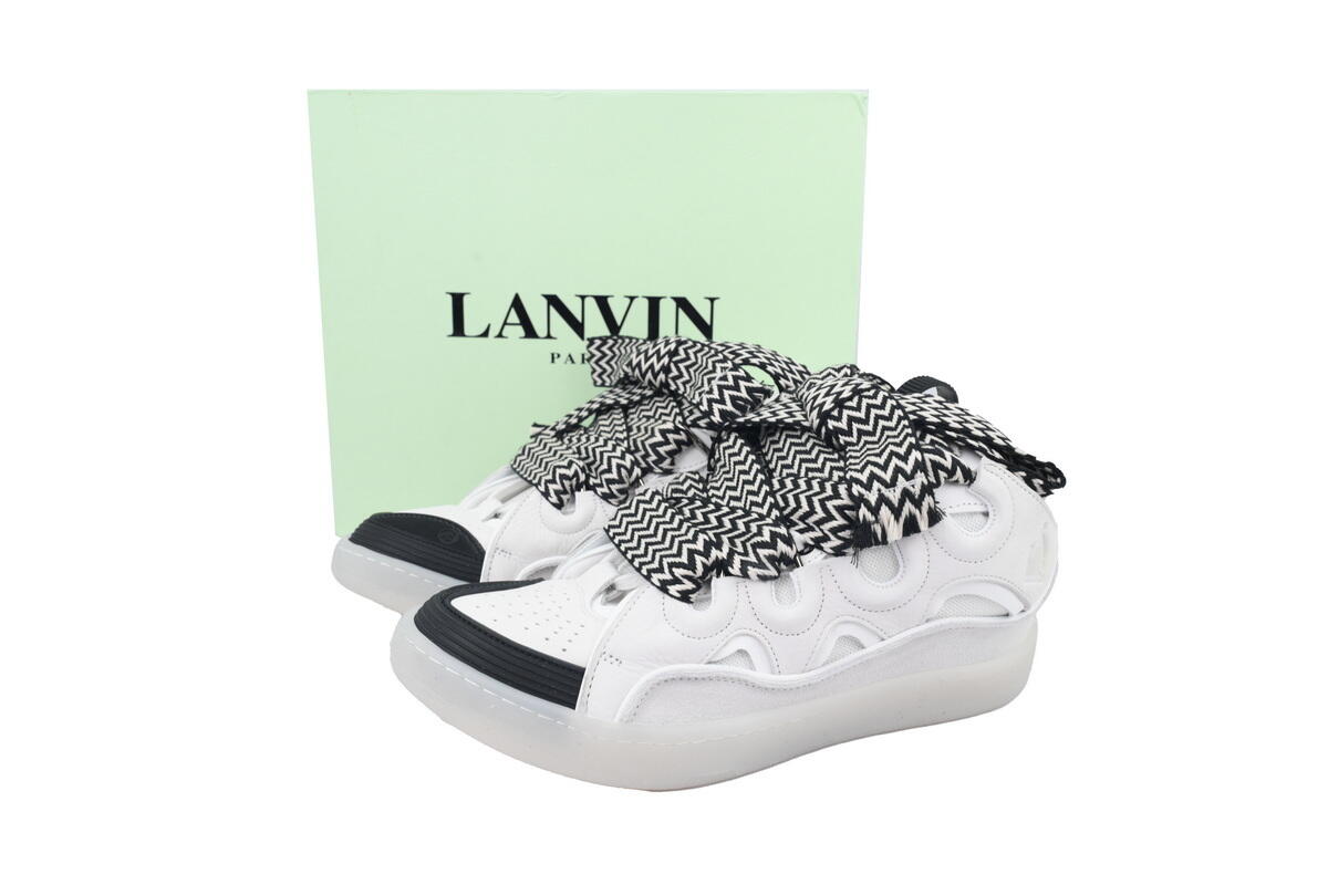 Lanvin Leather Curb Sneaker White FMSKRK11TRFFH2200