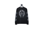 Chrome Hearts 25SS Distressed Horseshoe Round Neck Long Sleeves Black