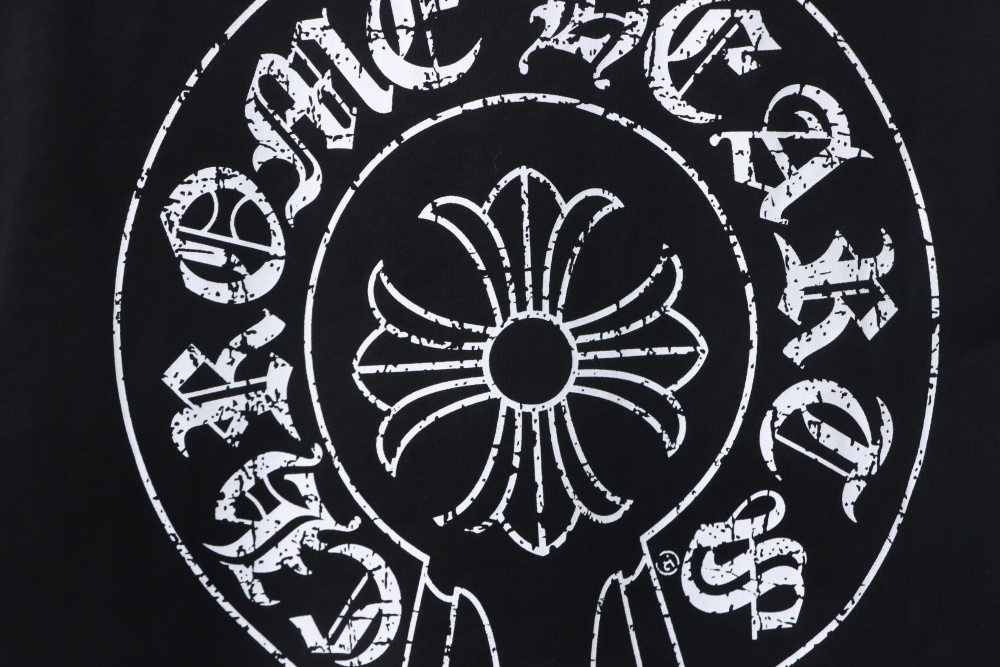 Chrome Hearts 25SS Distressed Horseshoe Round Neck Long Sleeves Black