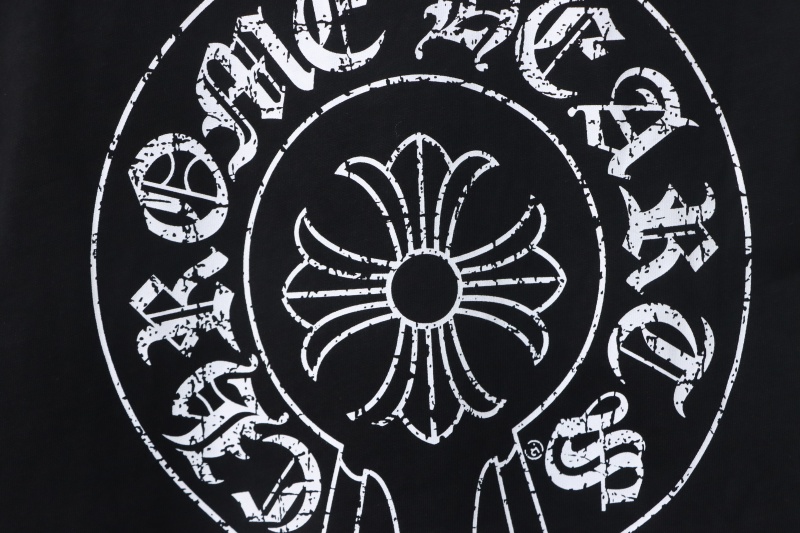 Chrome Hearts 25SS Distressed Horseshoe Round Neck Long Sleeves Black
