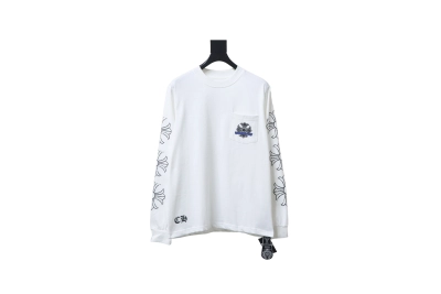 Chrome Hearts 25SS Distressed Horseshoe Round Neck Long Sleeves White 02