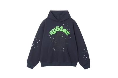 Sp5der Wait Web Hoodie Slate Grey SS23 01