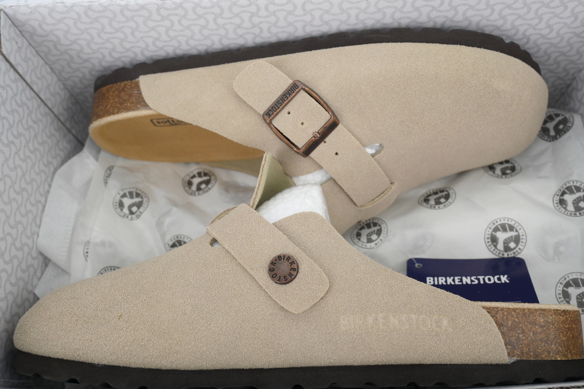 Birkenstock Boston Soft Footbed Suede Apricot