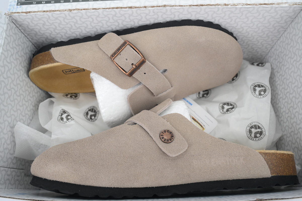 Birkenstock Boston Soft Footbed Suede Grey