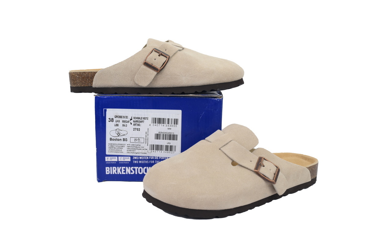 Birkenstock Boston Soft Footbed Suede Oyster Tonal