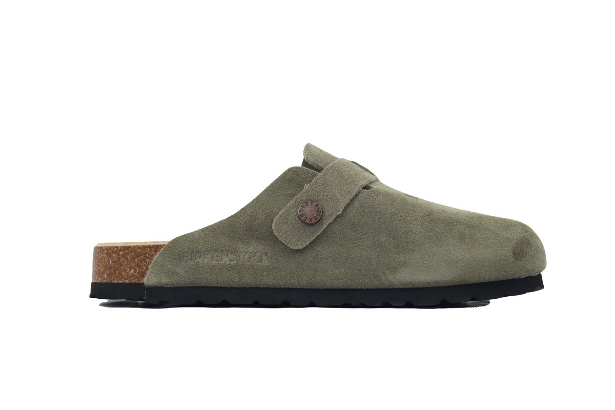 Birkenstock Boston Soft Footbed Suede Dark Green