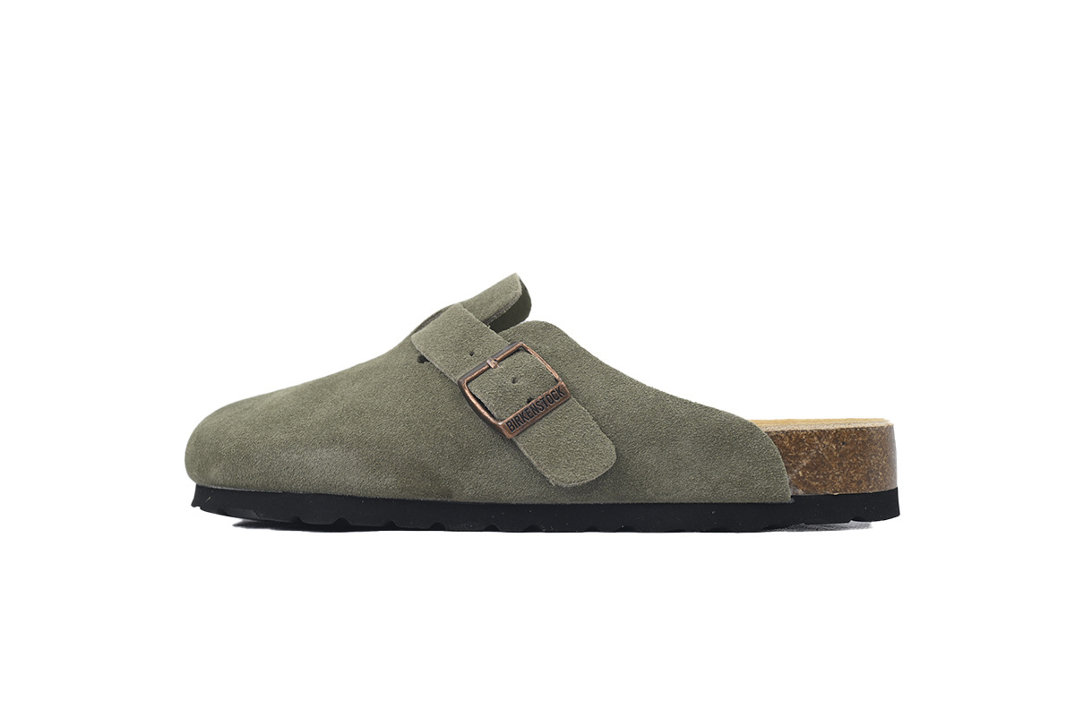 Birkenstock Boston Soft Footbed Suede Dark Green
