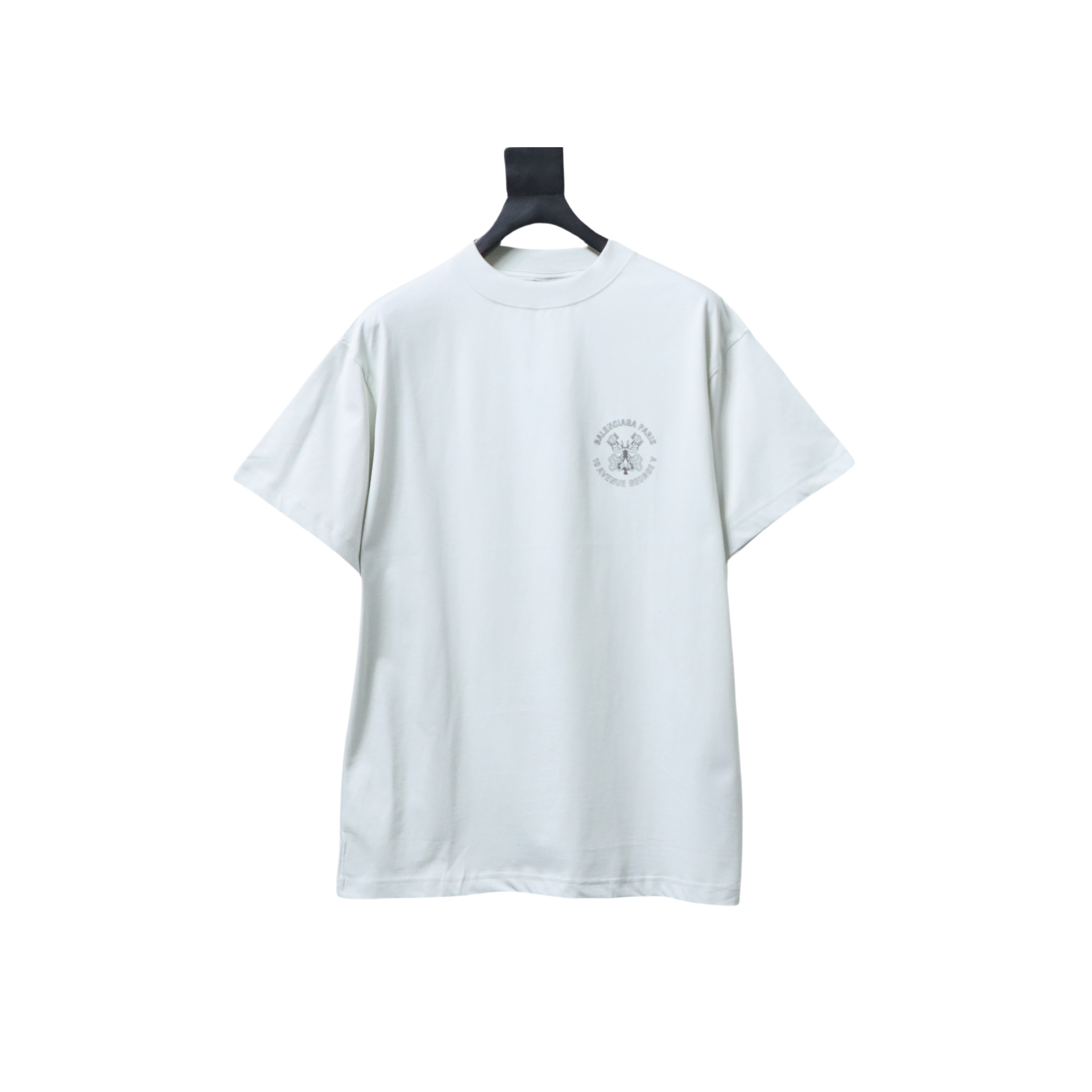 Balenciaga 25ss Key Badge Print Short-Sleeved Tee White