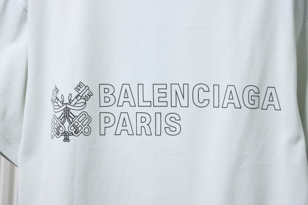 Balenciaga 25ss Key Badge Print Short-Sleeved Tee White